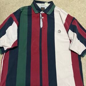 Vintage ZiZa Colorfulful Striped Golf Polo Shirt XL